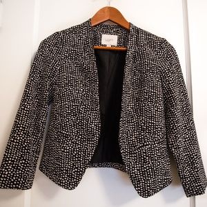 LOFT Cropped Blazer 3/4 Sleeve Patterned